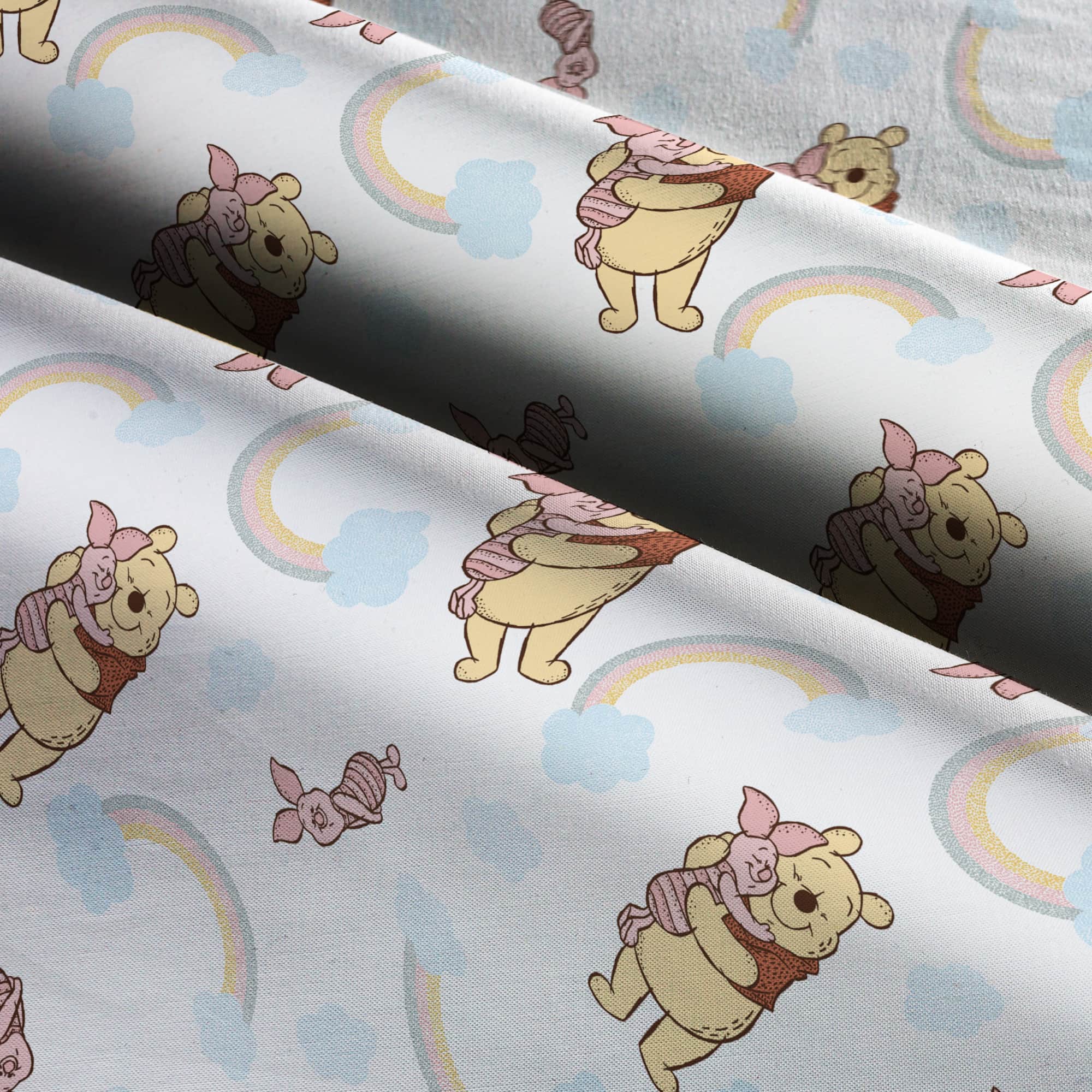 Disney® Pooh & Piglet Rainbow Cotton Fabric